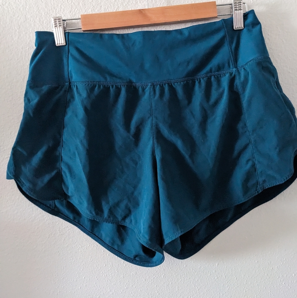 Athleta teal blue run shorts